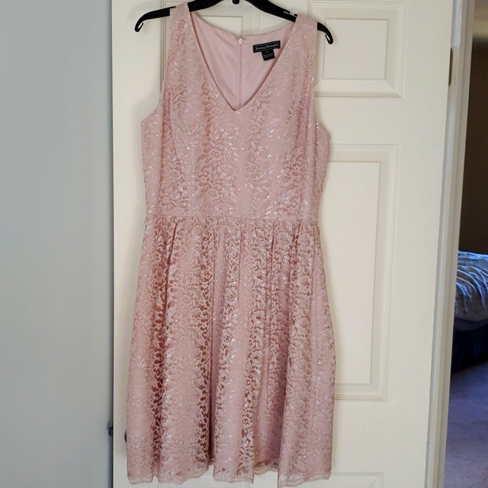 LAST CALL MUST GO Jessica Howard Champagne lace dress size 14